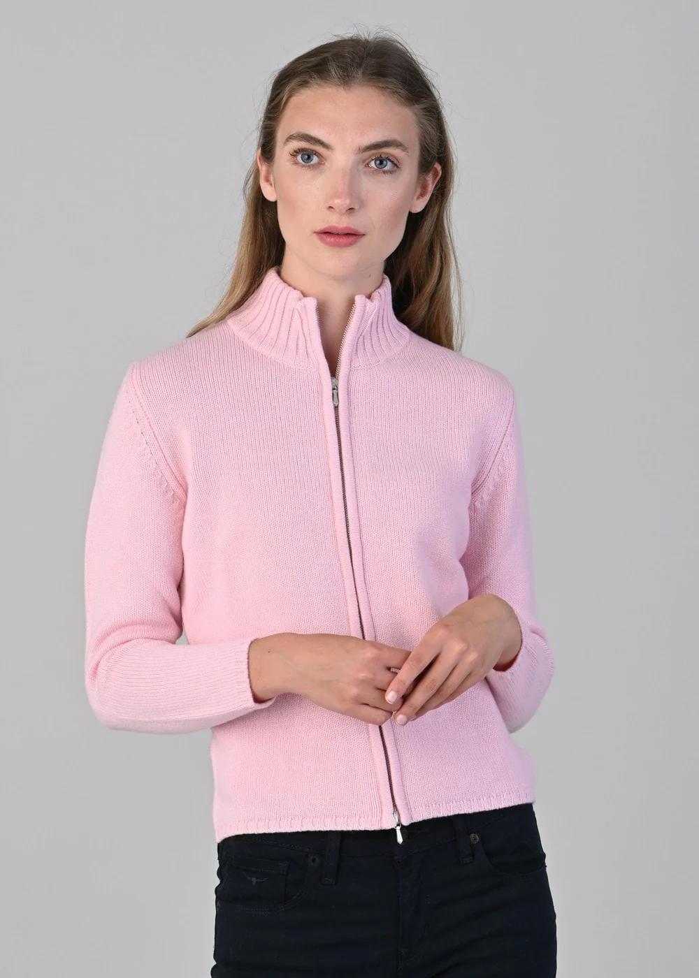 Amelia Cashmere High Neck Zip - Image 2