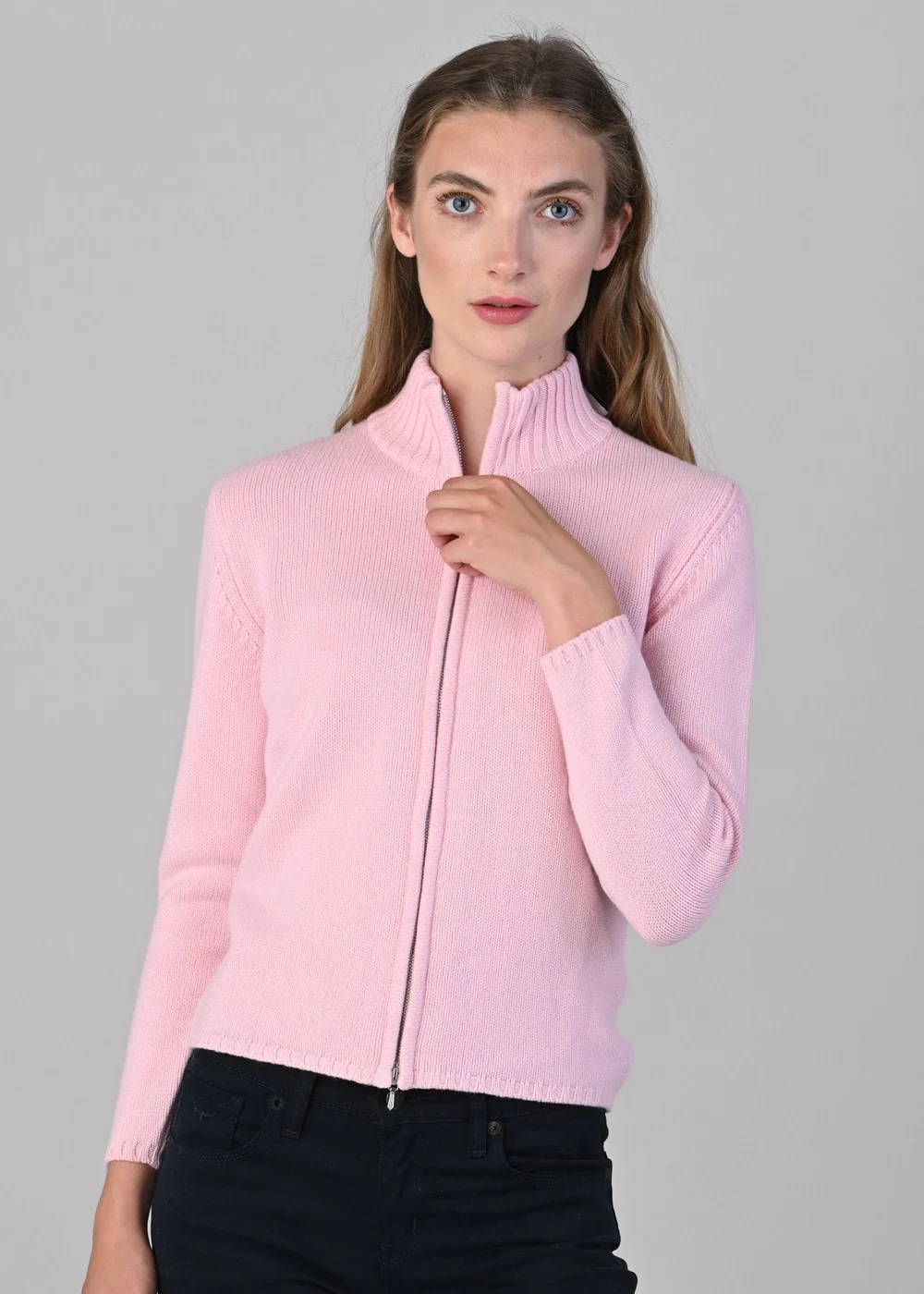 Amelia Cashmere High Neck Zip - Image 3