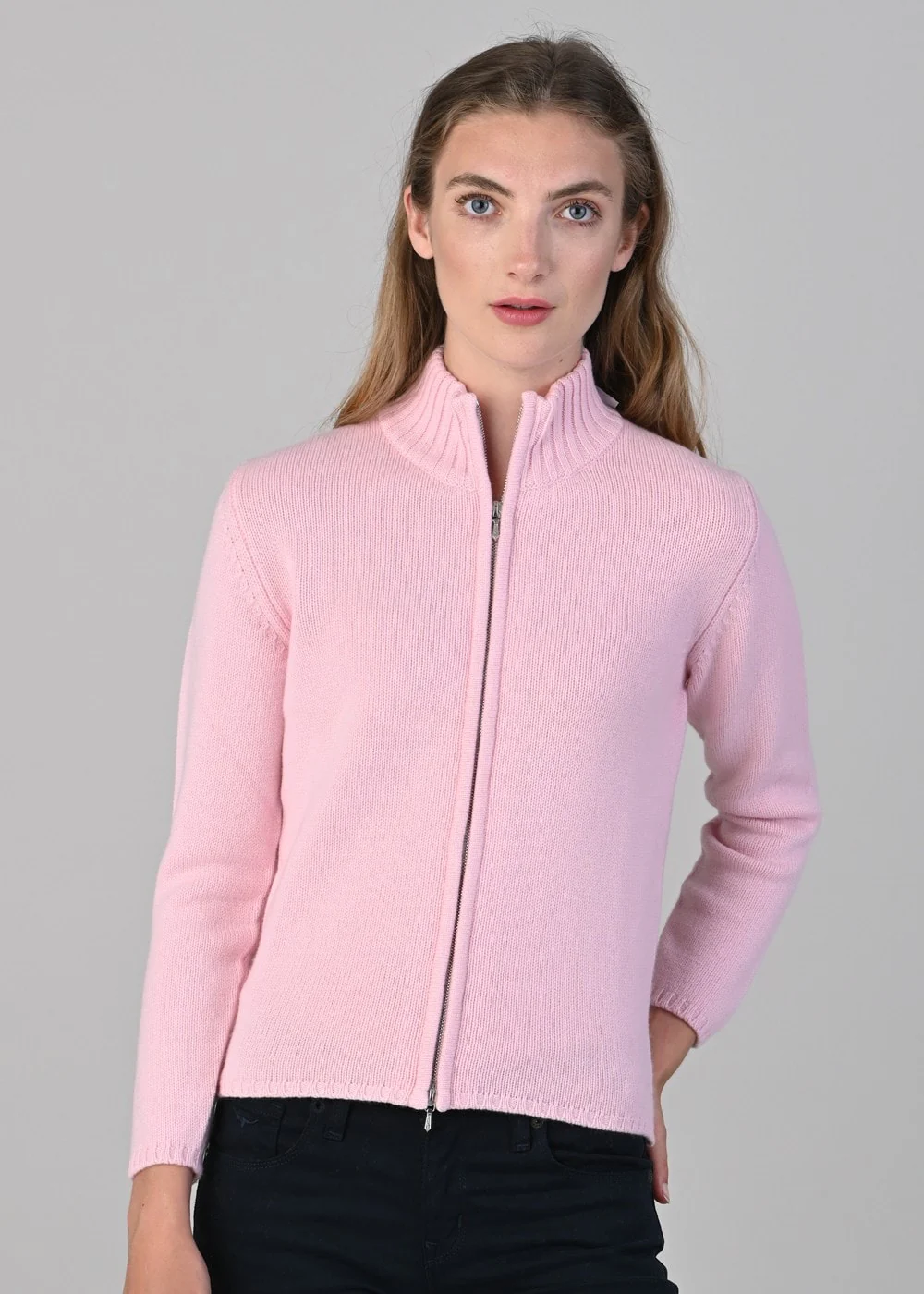 Amelia Cashmere High Neck Zip - Image 4