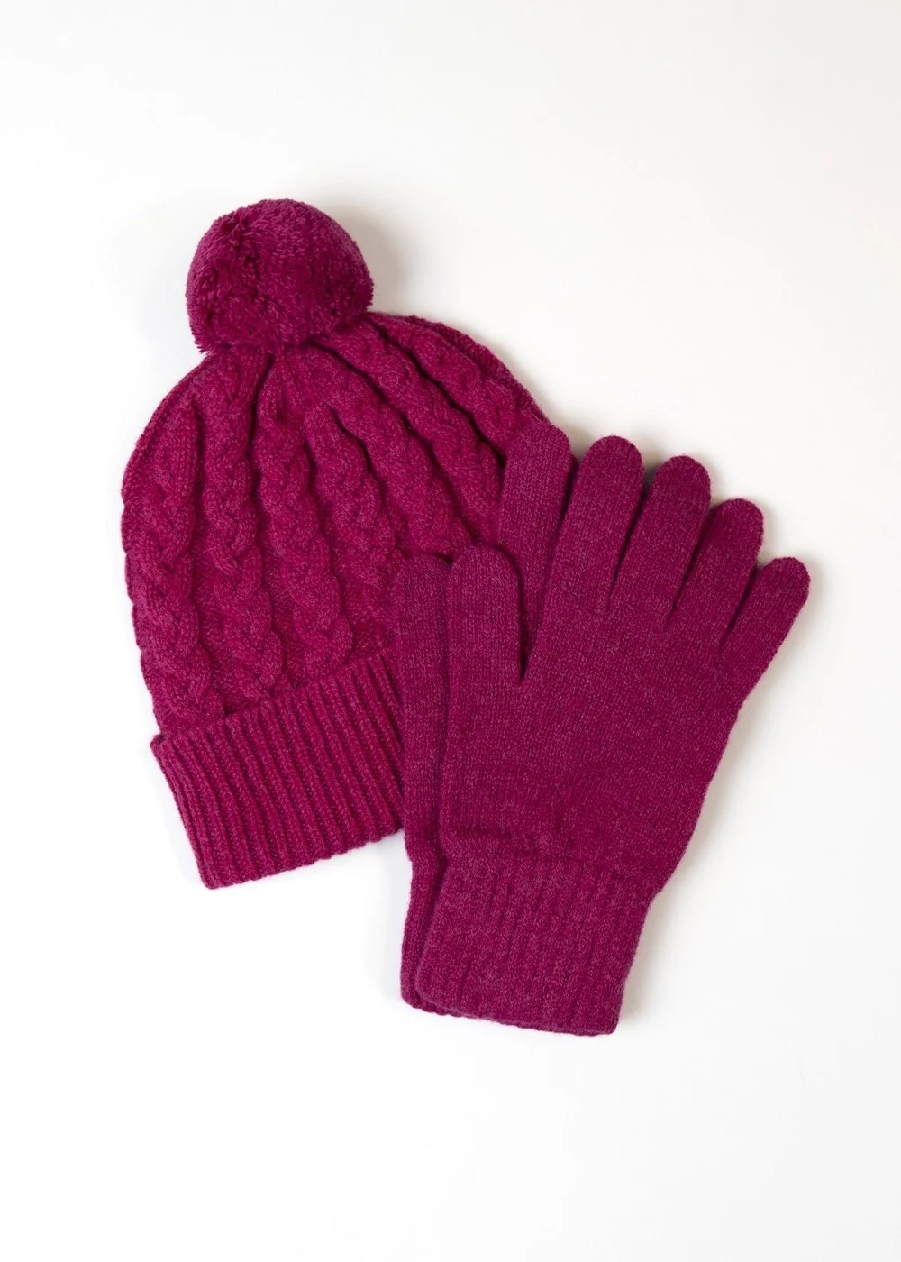Fliss Lambswool Cable Pom Pom Beanie - Image 3