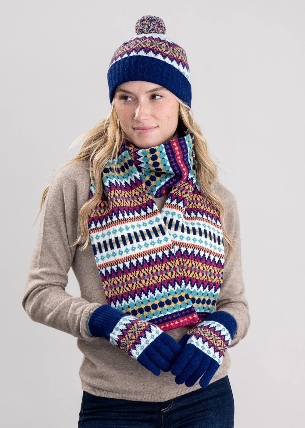 Hattie Lambswool Bobble Beanie - Image 2