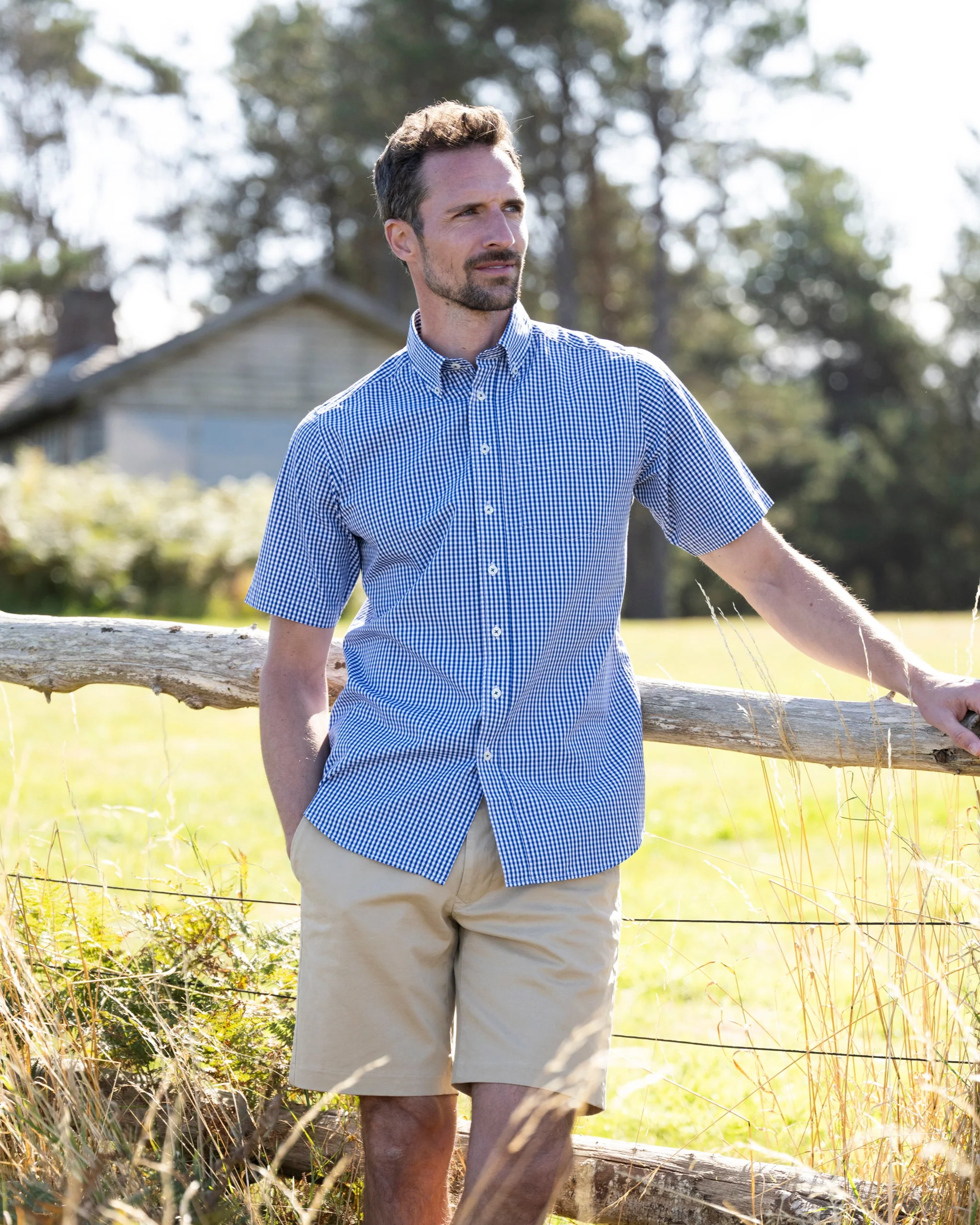 Julian Short Sleeve Gingham Shirt - Image 2
