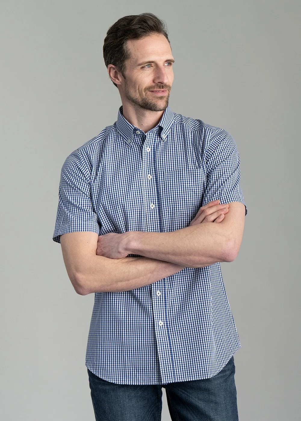 Julian Short Sleeve Gingham Shirt - Image 4