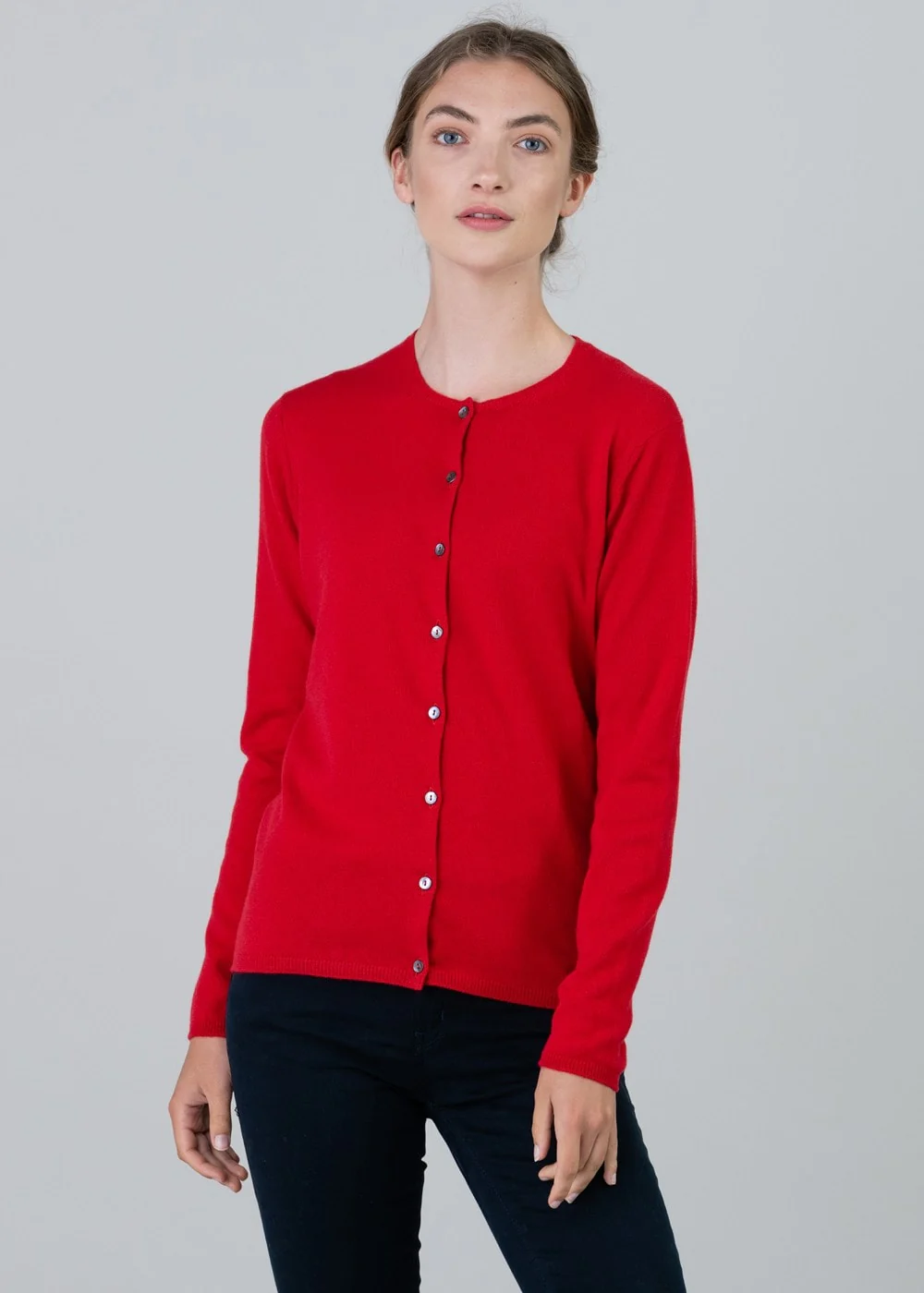 Millie Cashmere High Button Cardigan - Image 2
