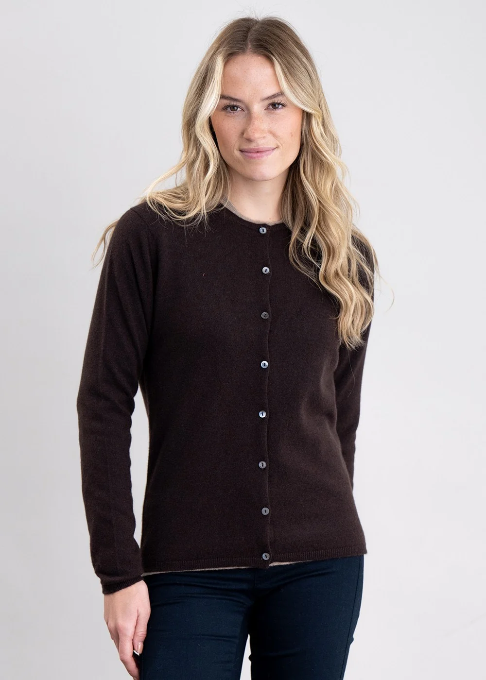 Millie Cashmere High Button Cardigan - Image 5