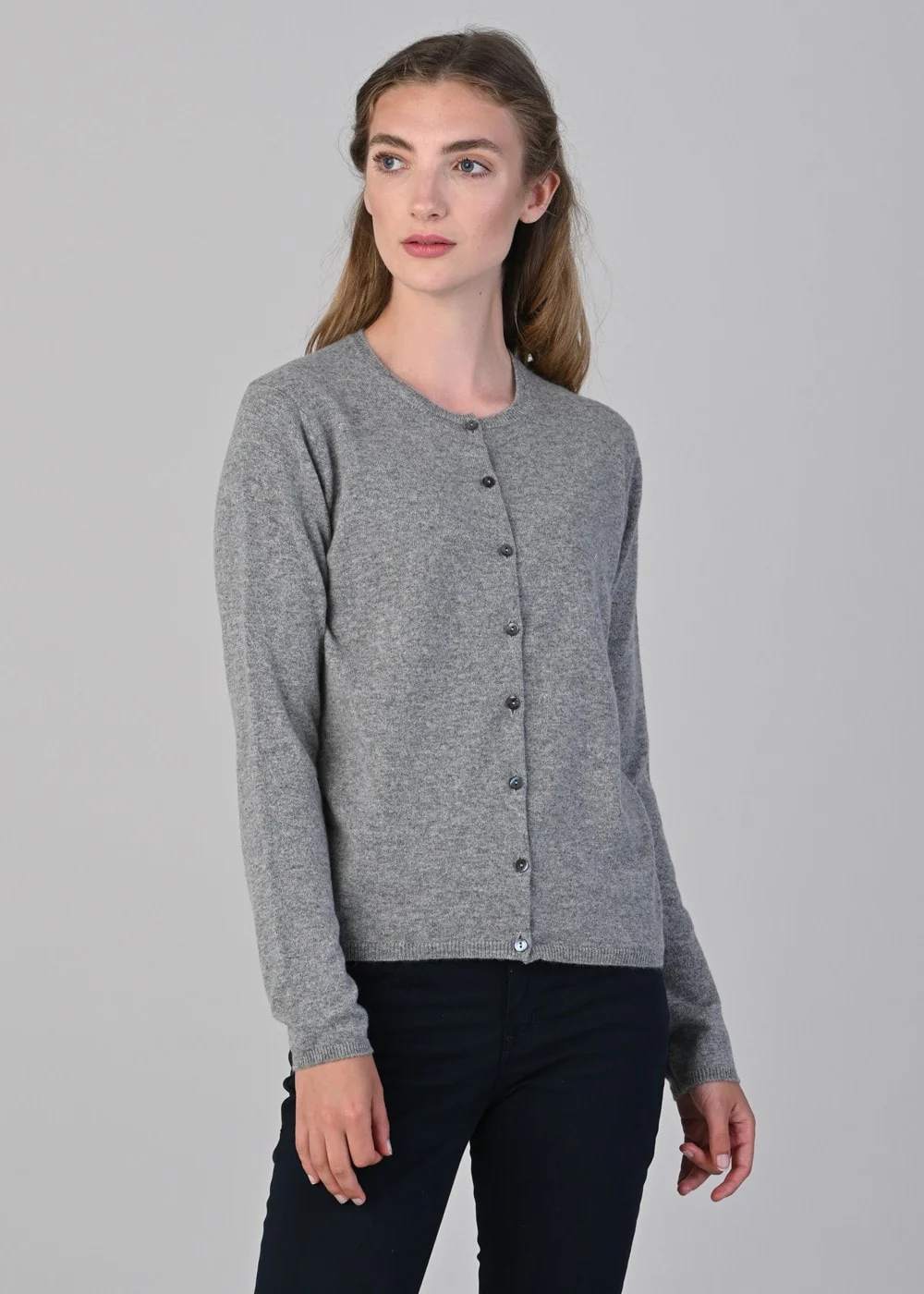 Millie Cashmere High Button Cardigan - Image 3