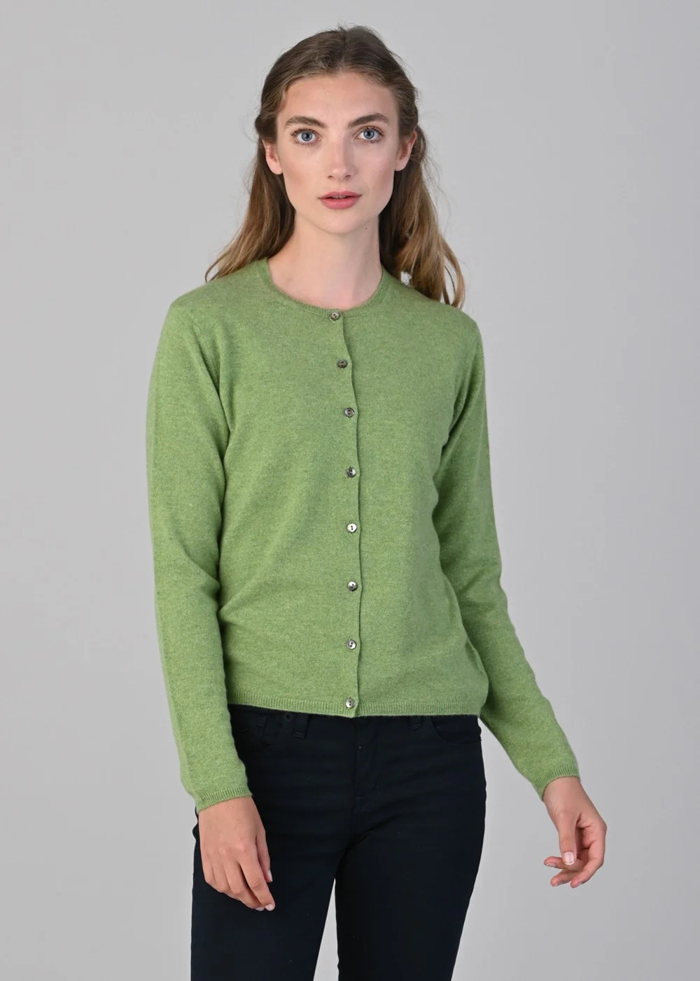 Millie Cashmere High Button Cardigan - Image 4