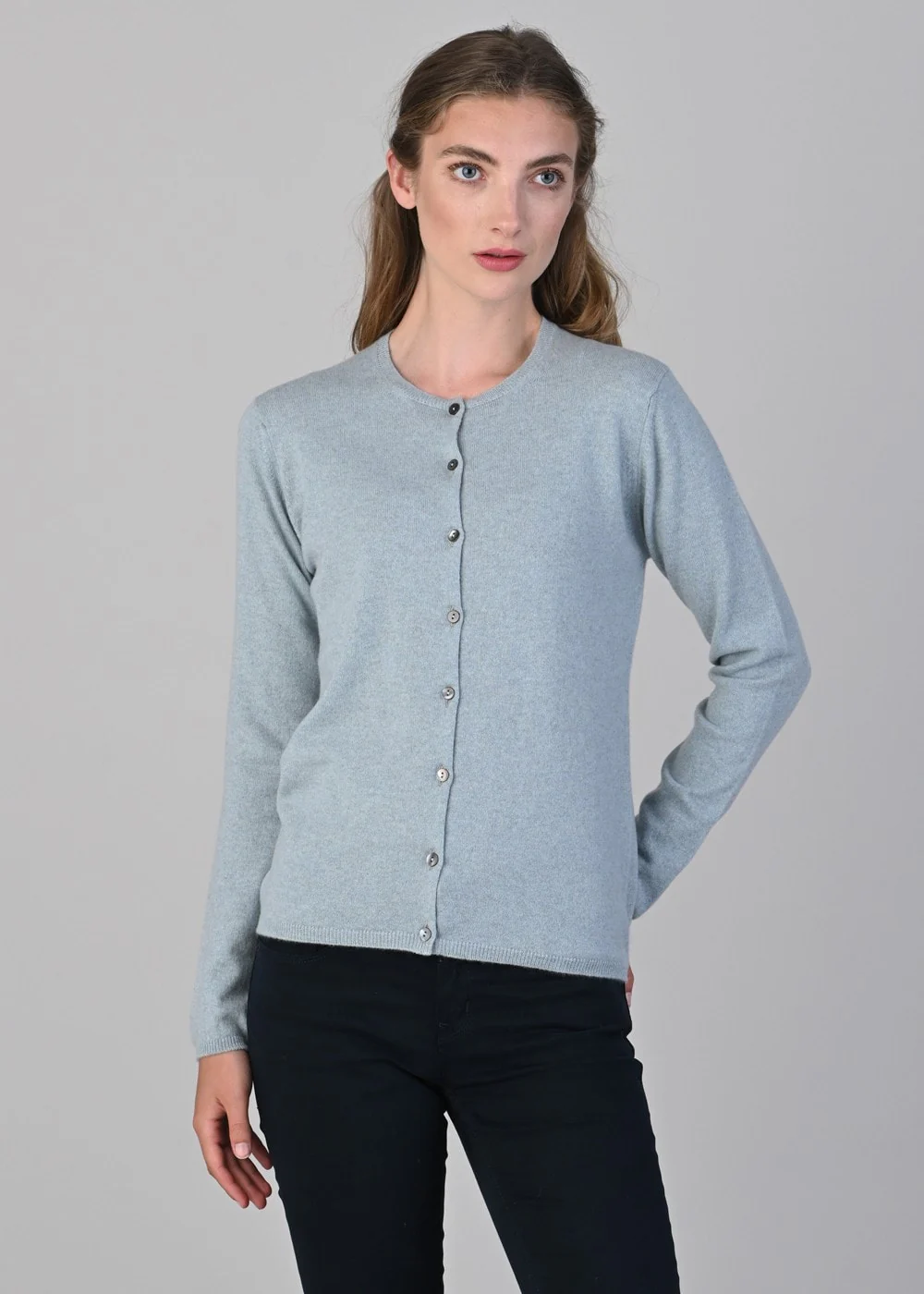Millie Cashmere High Button Cardigan - Image 2