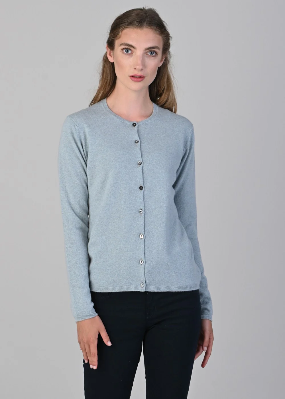 Millie Cashmere High Button Cardigan - Image 3