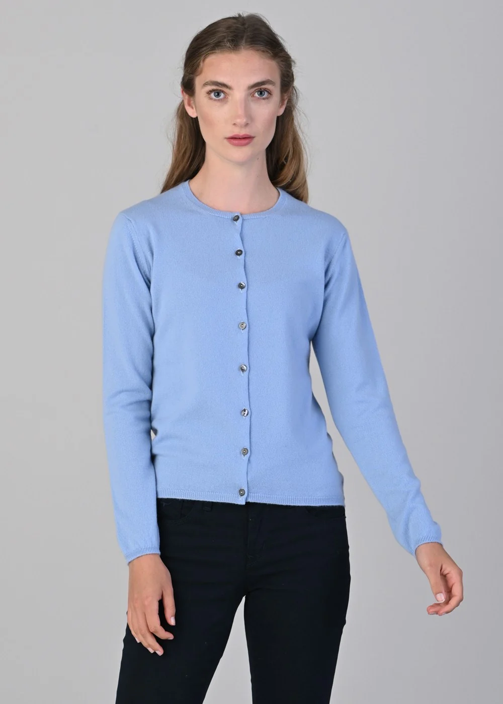 Millie Cashmere High Button Cardigan - Image 2