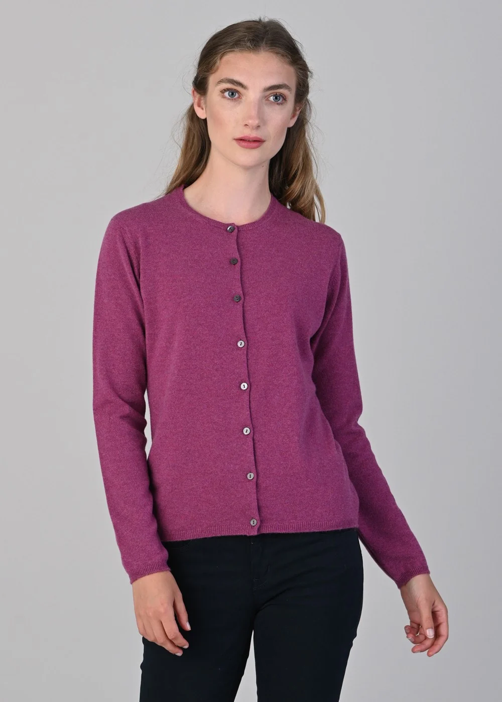 Millie Cashmere High Button Cardigan - Image 3