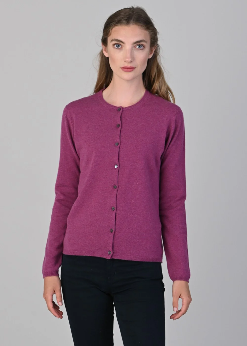 Millie Cashmere High Button Cardigan - Image 4