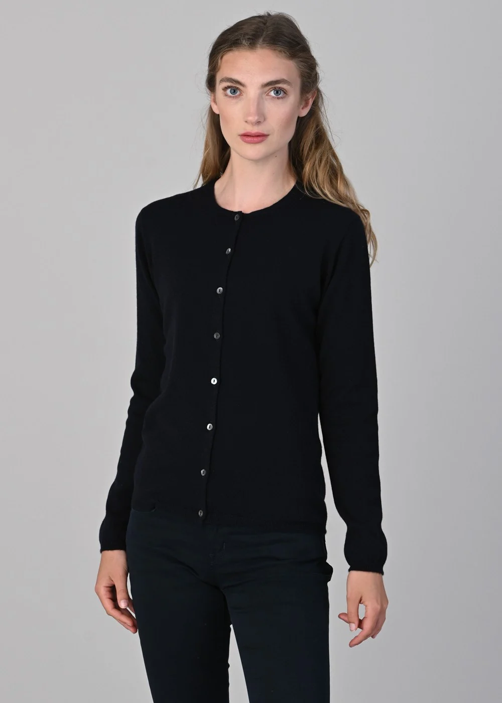 Millie Cashmere High Button Cardigan - Image 3
