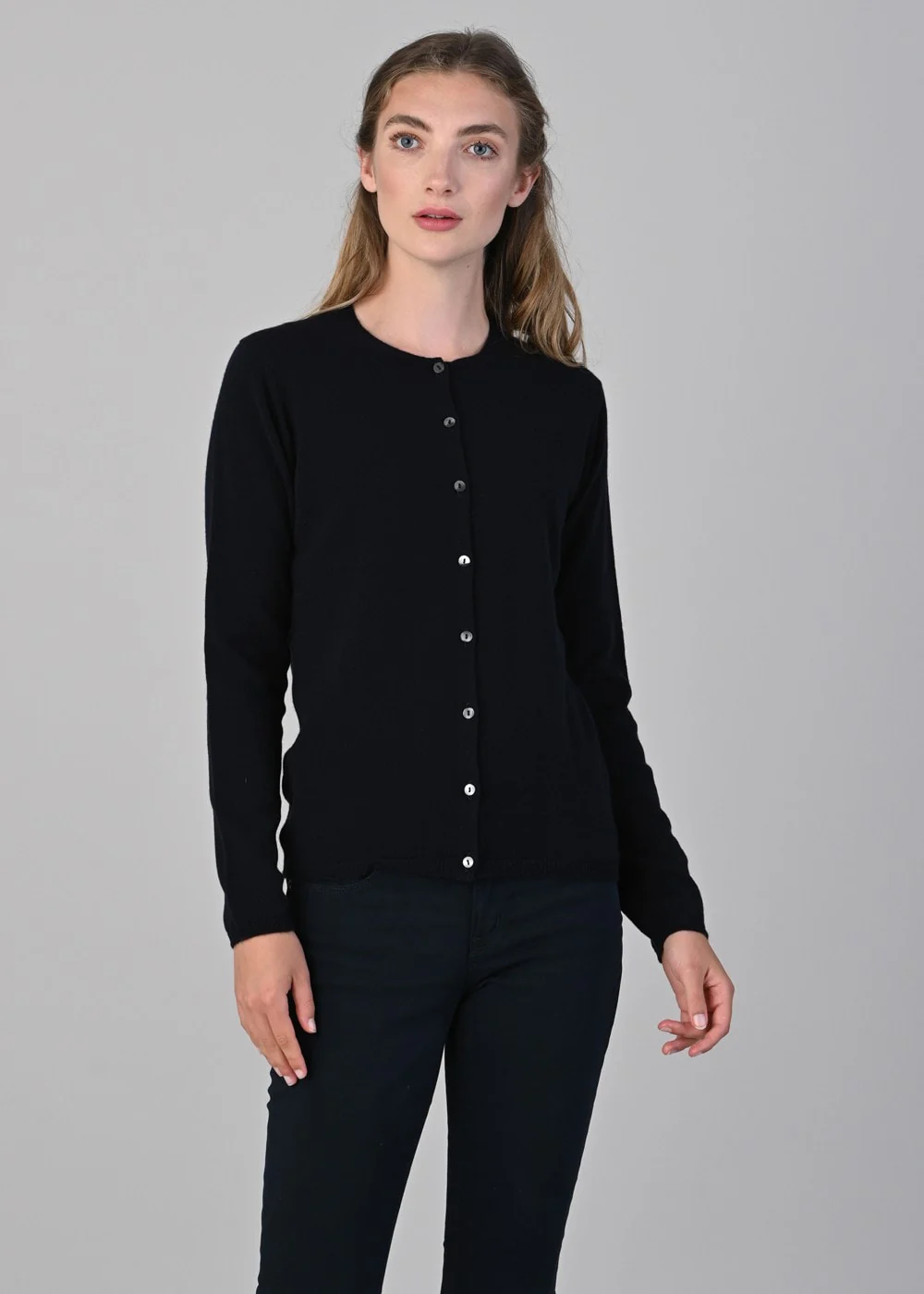 Millie Cashmere High Button Cardigan - Image 4