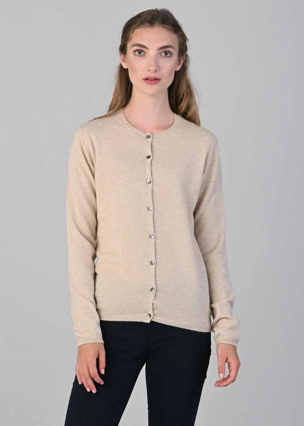 Millie Cashmere High Button Cardigan - Image 3