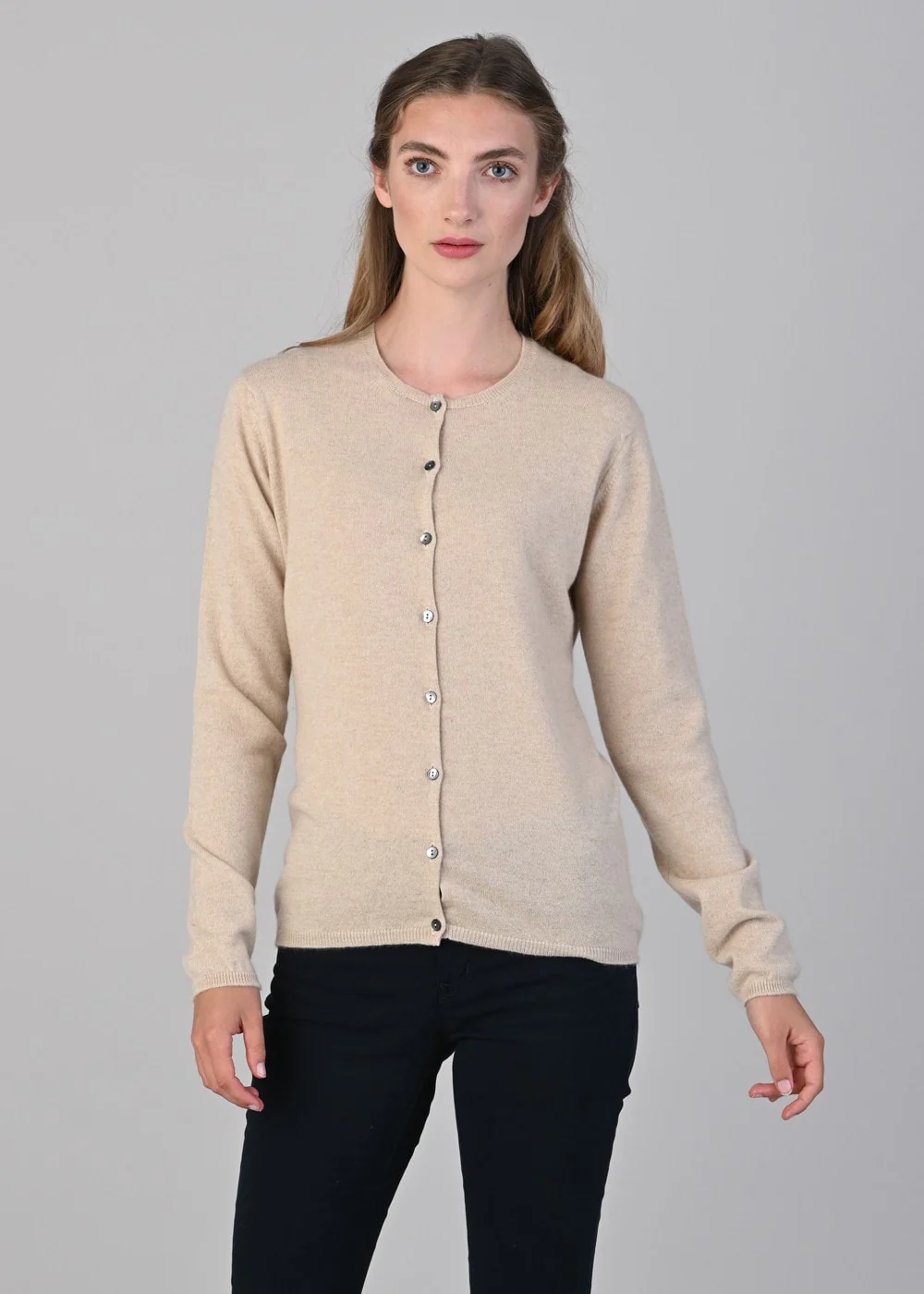 Millie Cashmere High Button Cardigan - Image 4