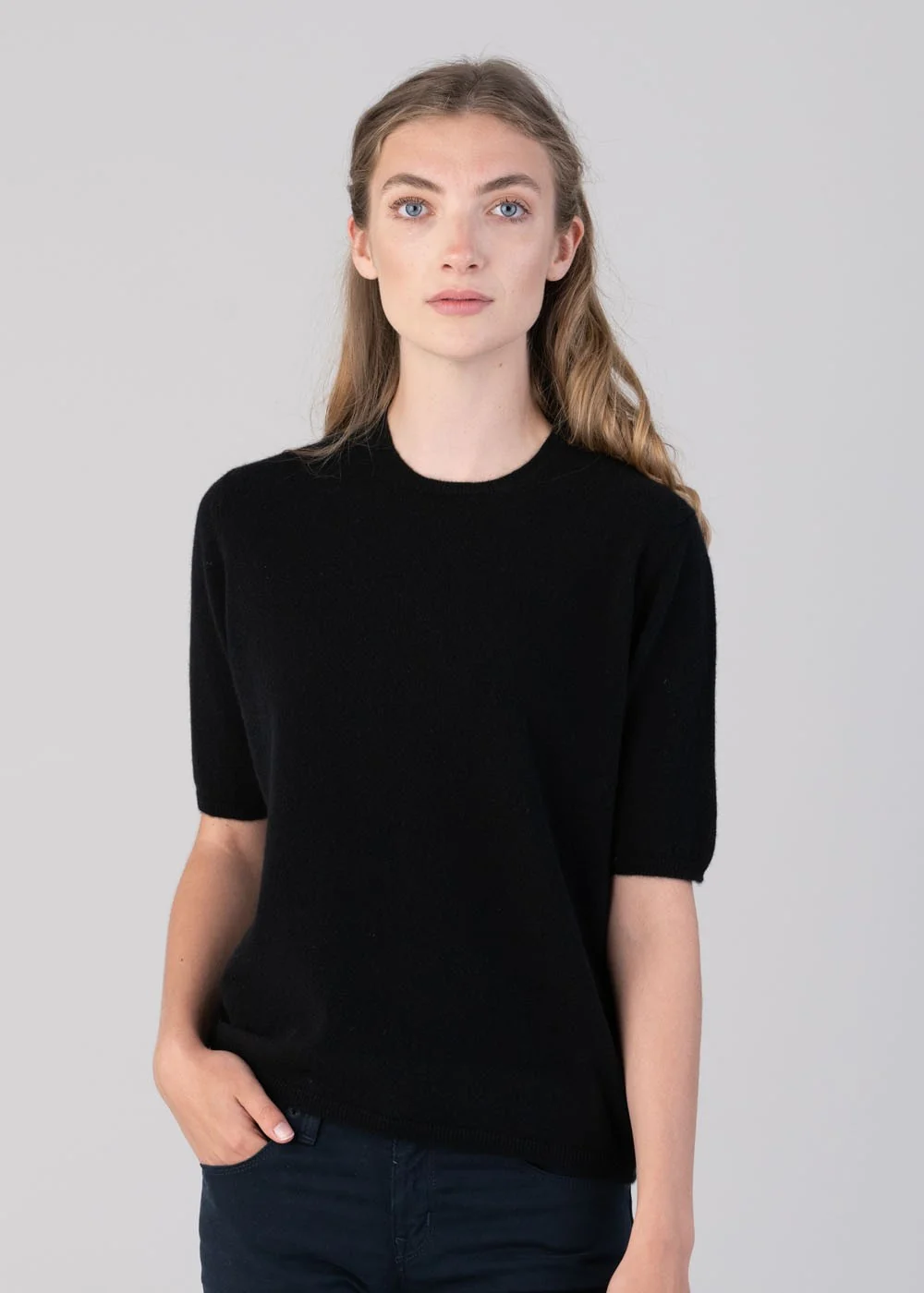 Millie Cashmere Short Sleeve Crew