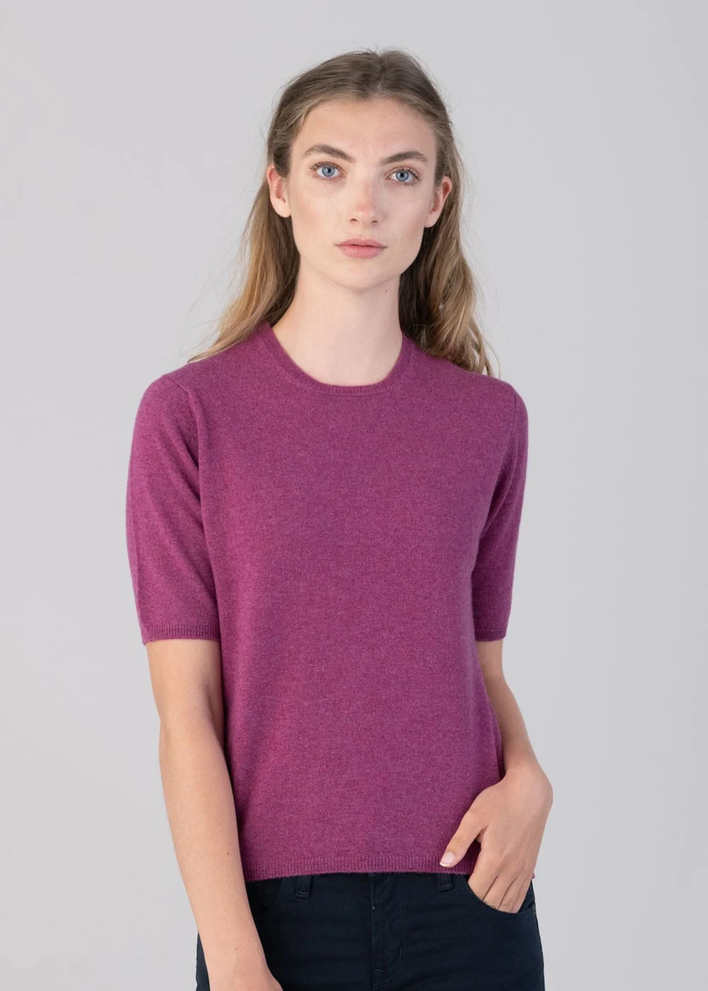 Millie Cashmere Short Sleeve Crew