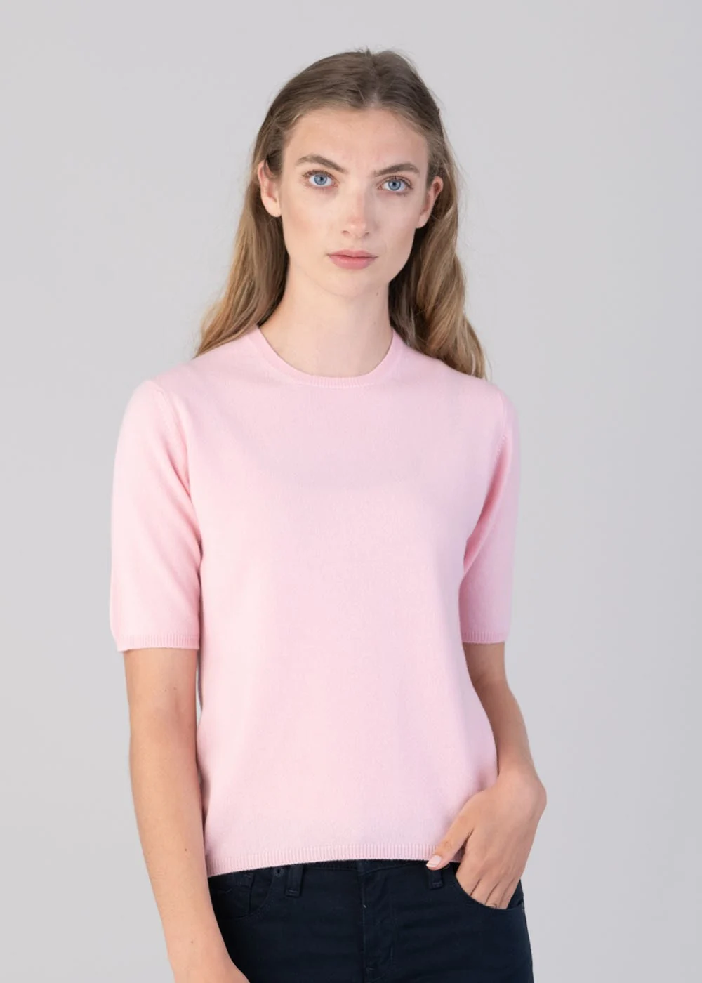 Millie Cashmere Short Sleeve Crew