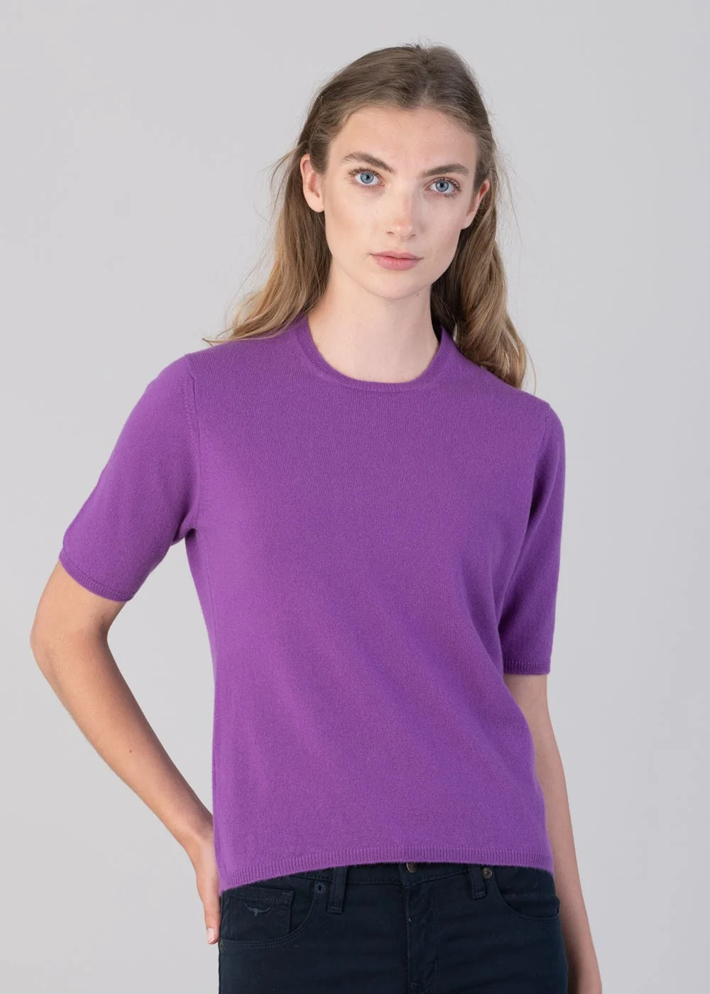 Millie Cashmere Short Sleeve Crew