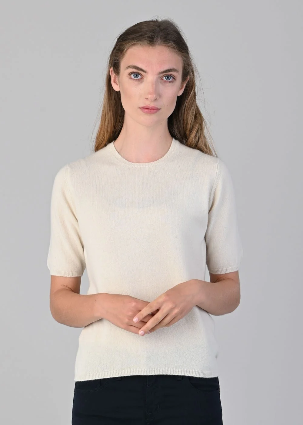 Millie Cashmere Short Sleeve Crew