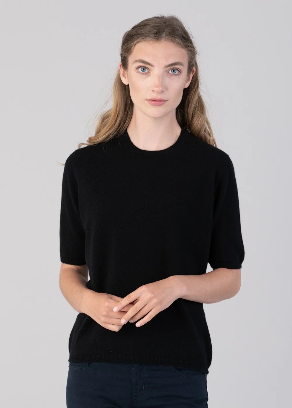 Millie Cashmere Short Sleeve Crew - Image 2