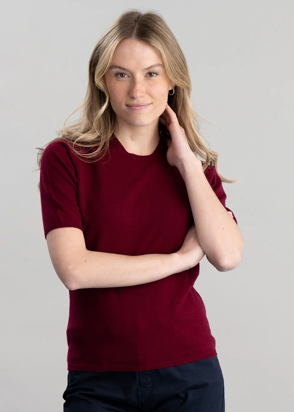 Millie Cashmere Short Sleeve Crew - Image 3