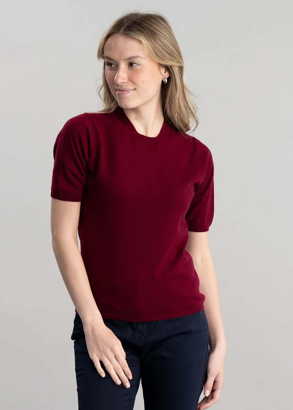 Millie Cashmere Short Sleeve Crew - Image 4