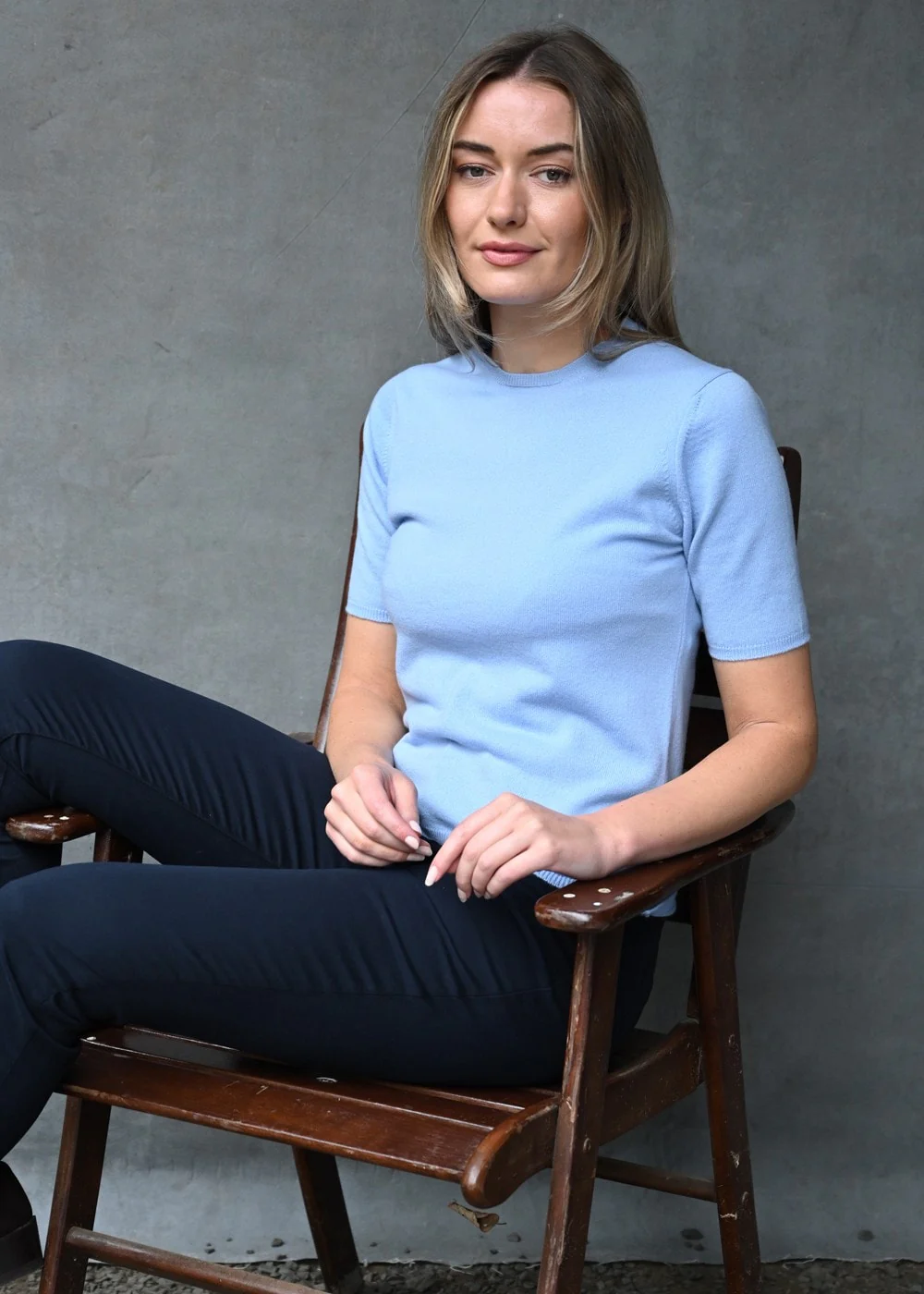 Millie Cashmere Short Sleeve Crew - Image 5
