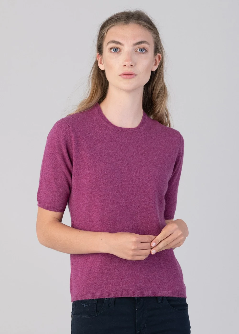 Millie Cashmere Short Sleeve Crew - Image 3