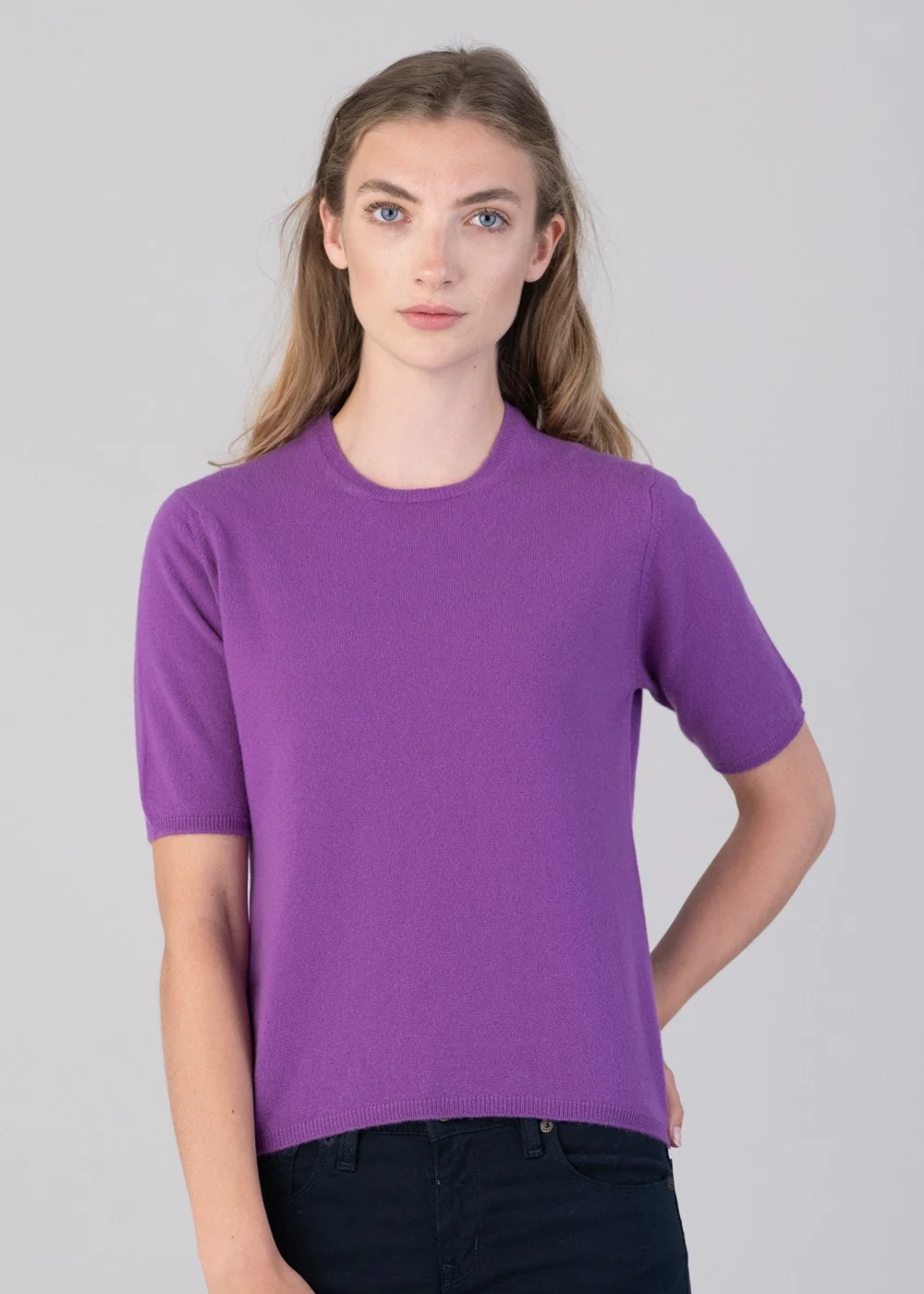 Millie Cashmere Short Sleeve Crew - Image 2