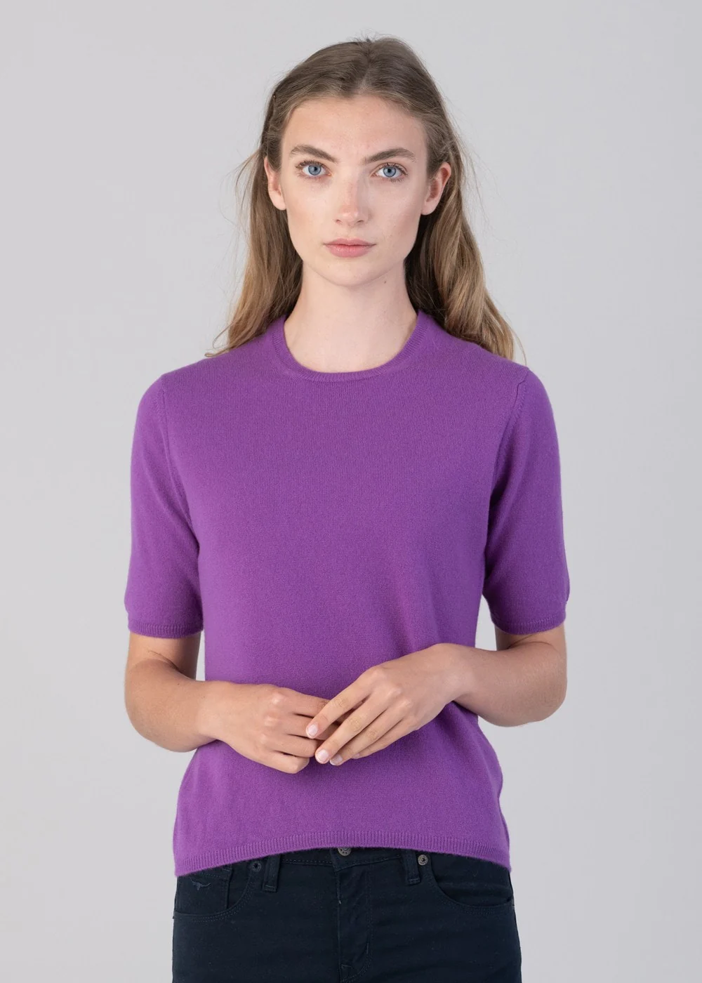 Millie Cashmere Short Sleeve Crew - Image 3