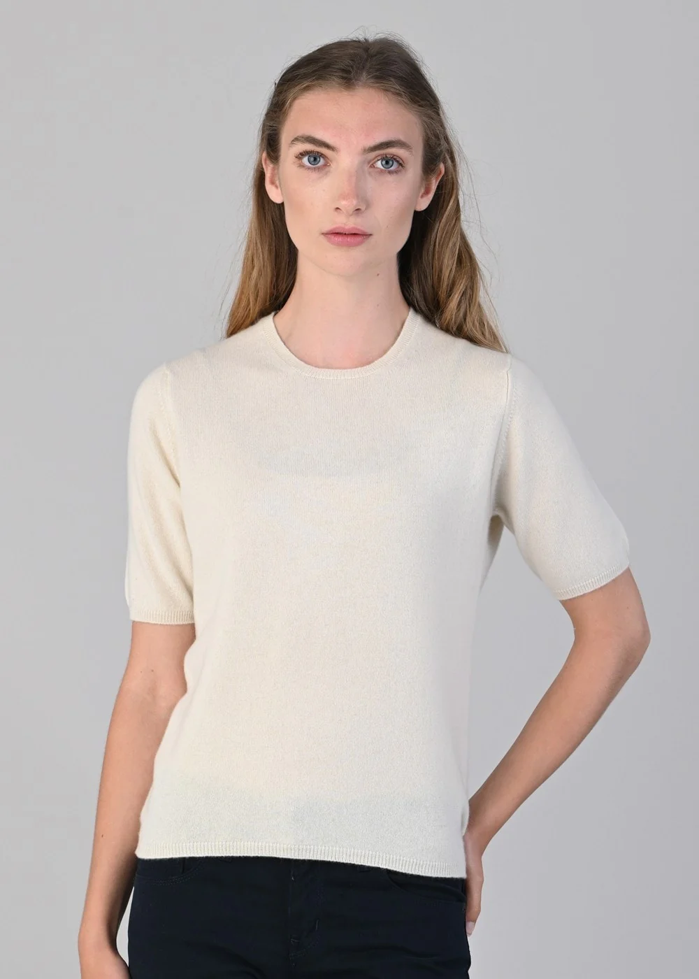 Millie Cashmere Short Sleeve Crew - Image 3