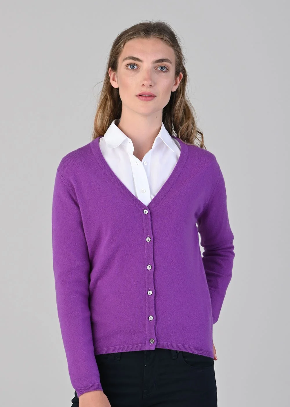 Millie Cashmere Vee Cardigan