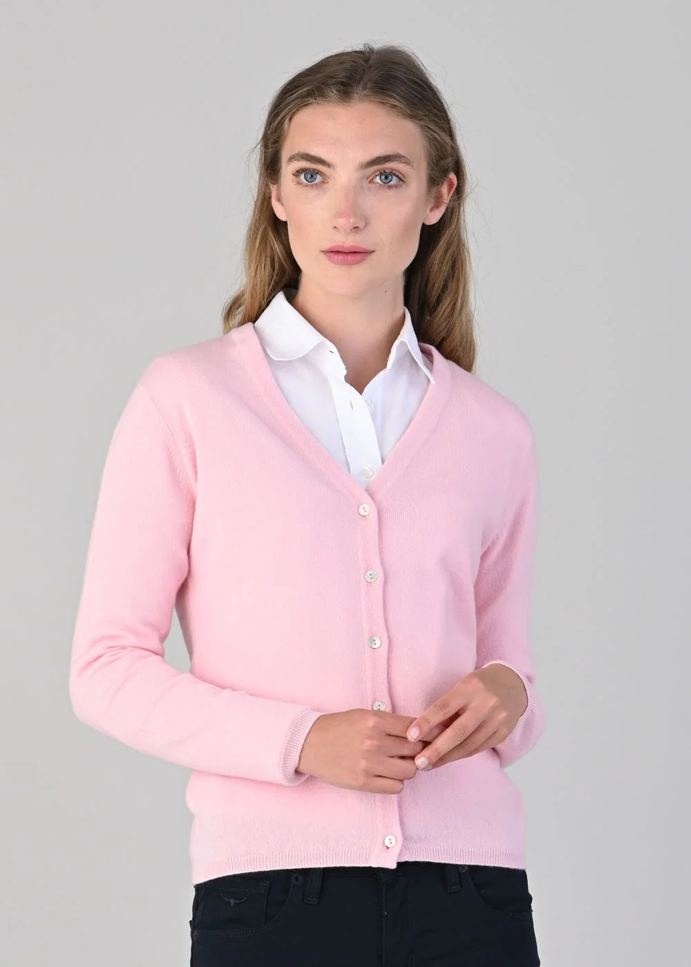 Millie Cashmere Vee Cardigan