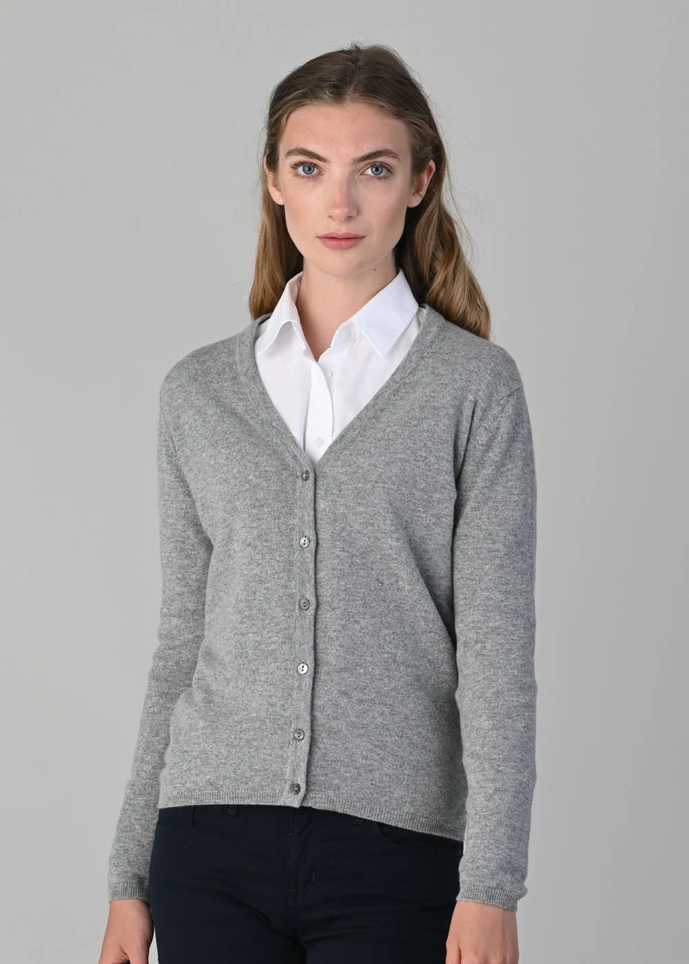 Millie Cashmere Vee Cardigan