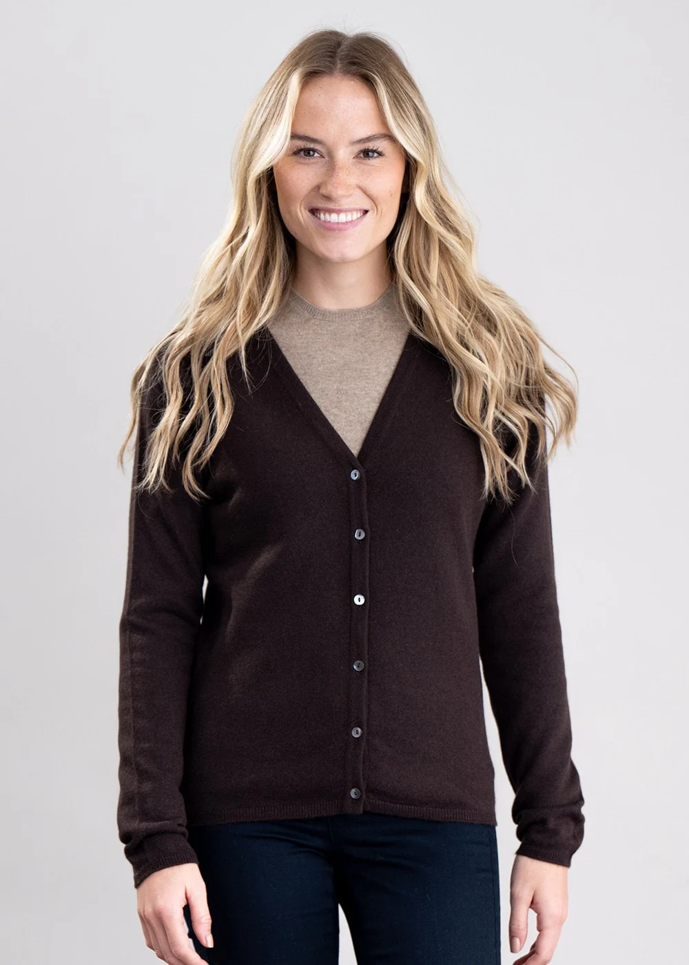 Millie Cashmere Vee Cardigan - Image 2