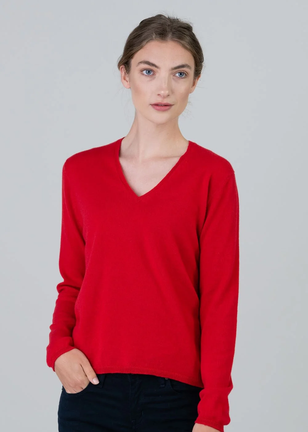 Millie Cashmere Vee Neck