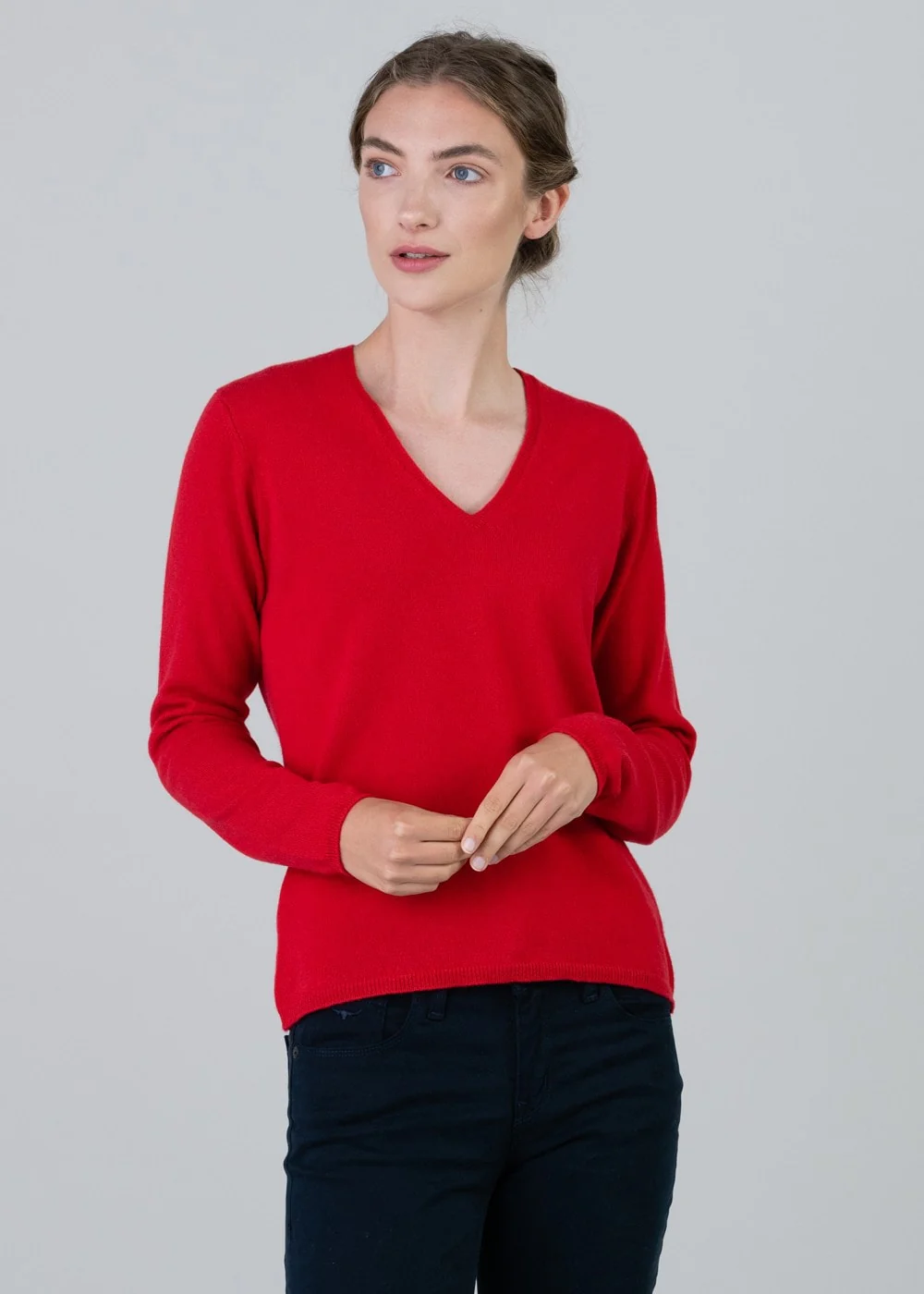 Millie Cashmere Vee Neck - Image 2