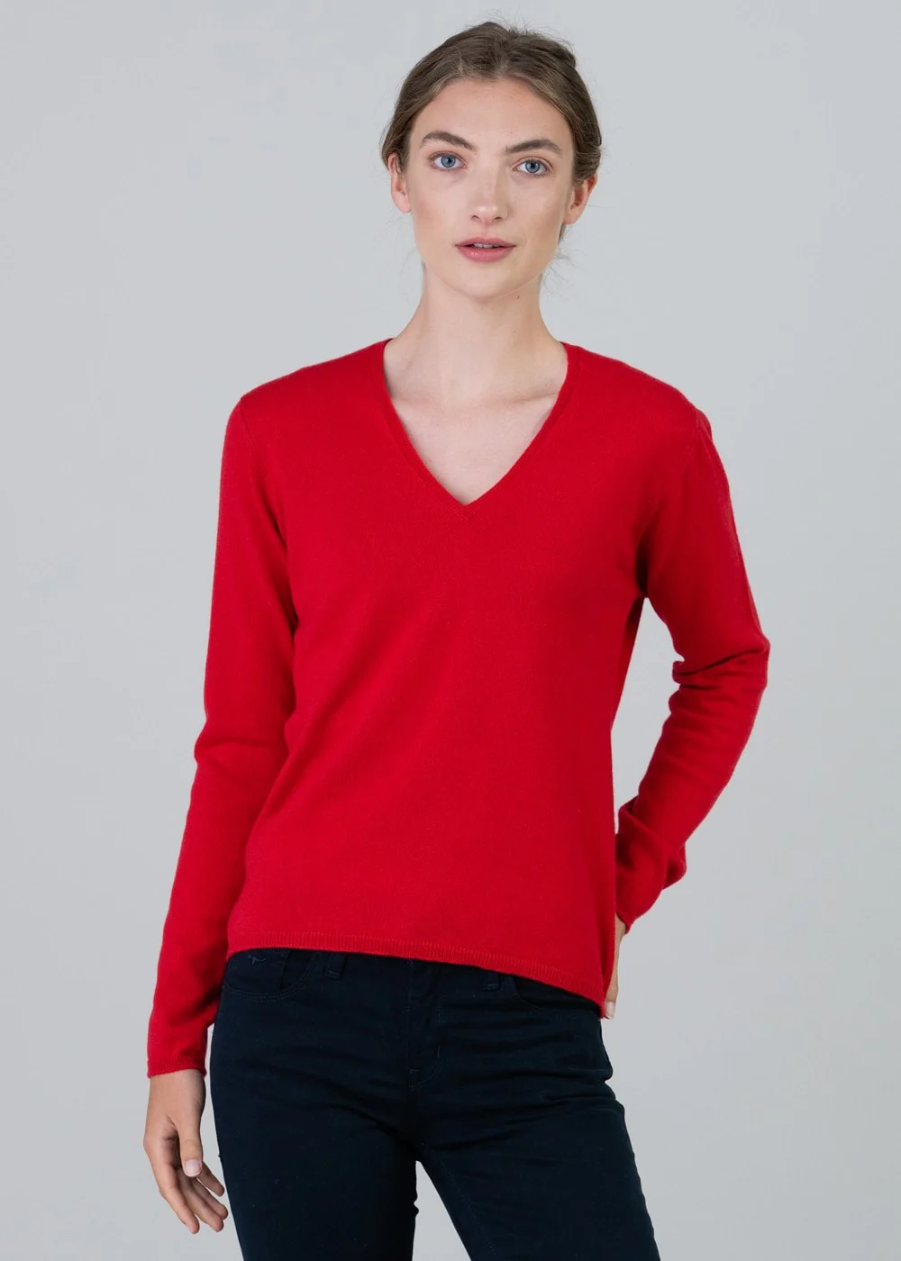 Millie Cashmere Vee Neck - Image 3