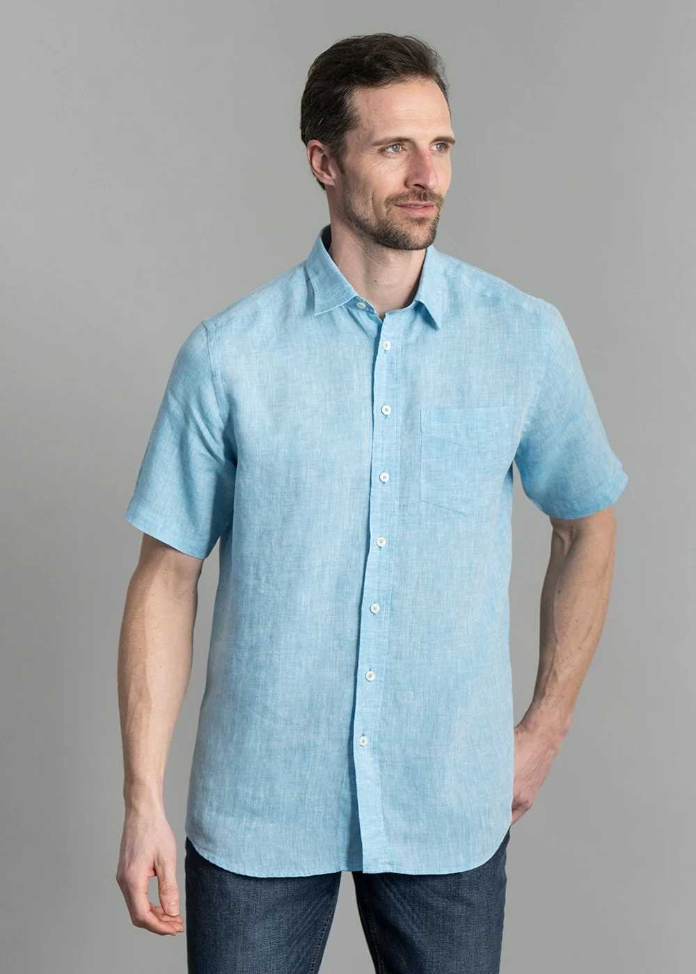 Oscar Short Sleeve Linen Shirt - Image 2