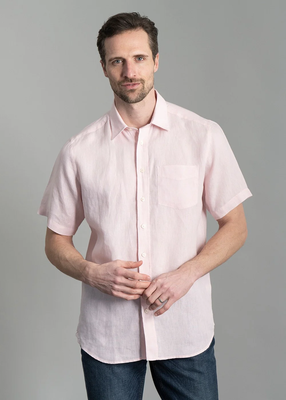 Oscar Short Sleeve Linen Shirt - Image 3