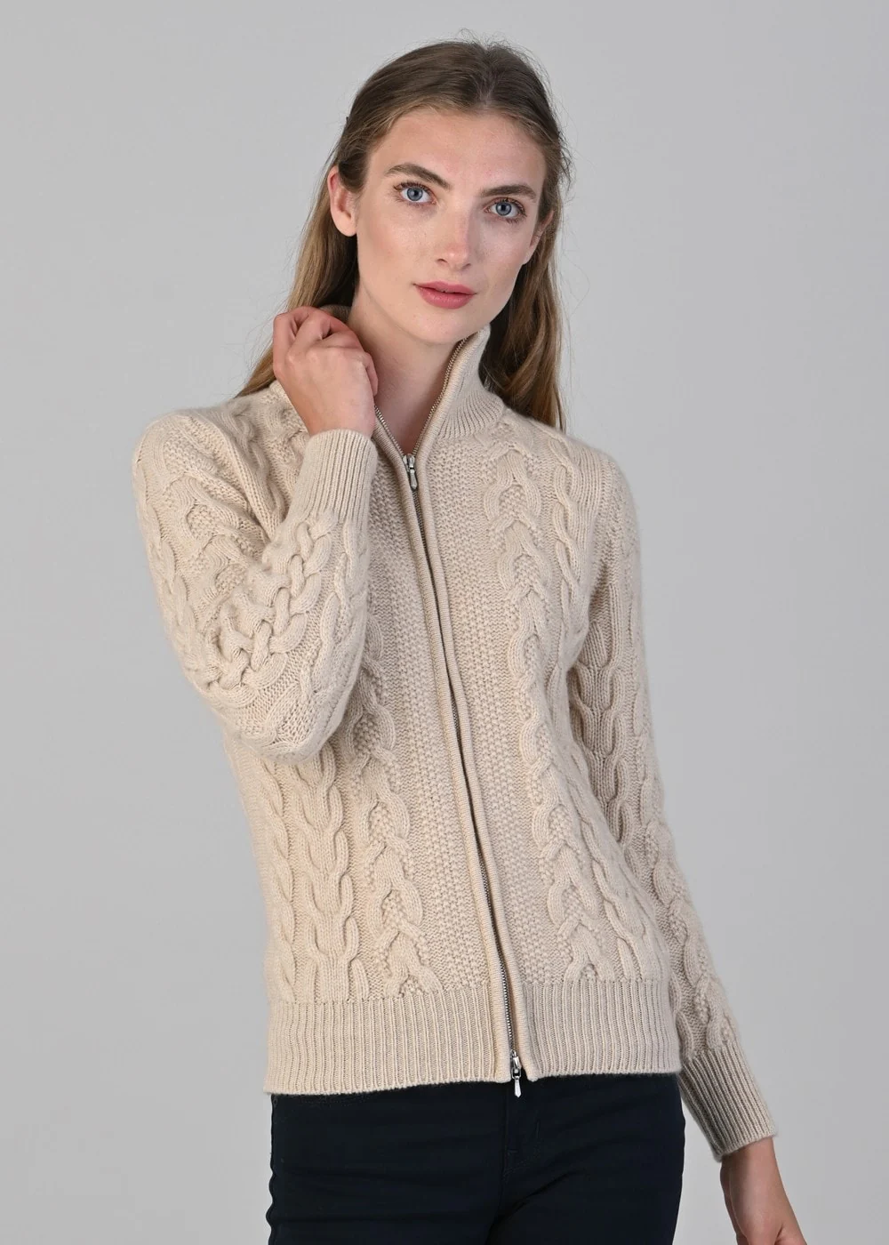 Rosie Cashmere Cable Jacket - Image 3