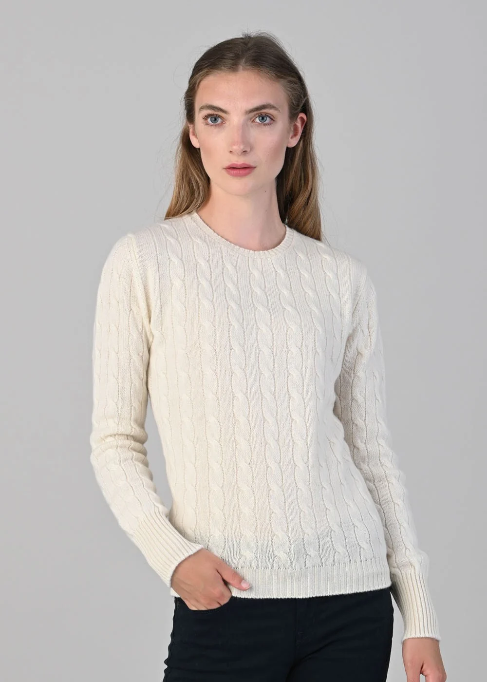 Sophia Cashmere Cable Crew Neck - Image 9