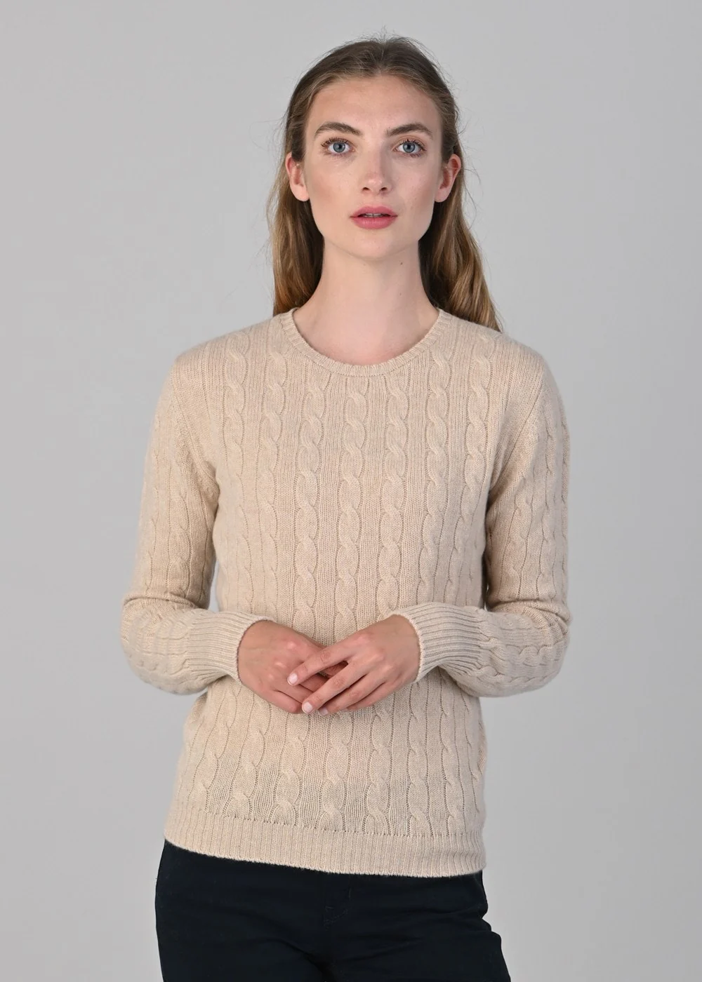 Sophia Cashmere Cable Crew Neck - Image 3