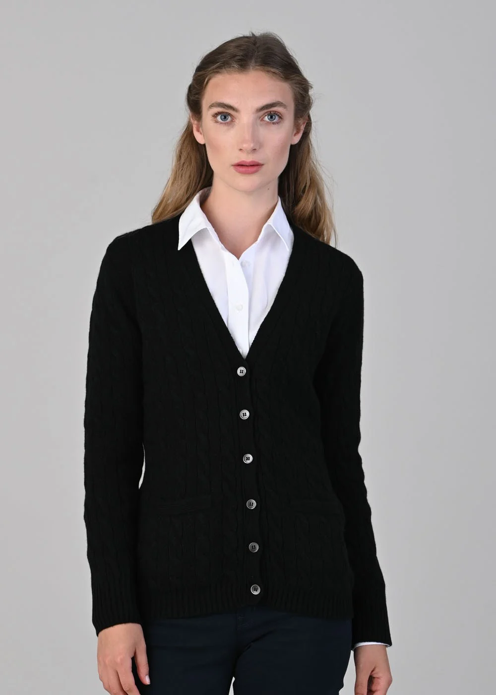 Sophia Cashmere Vee Cardigan