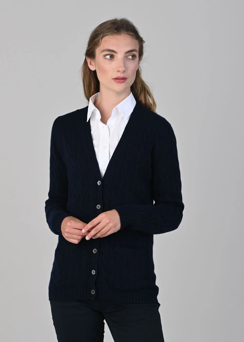 Sophia Cashmere Vee Cardigan - Image 6