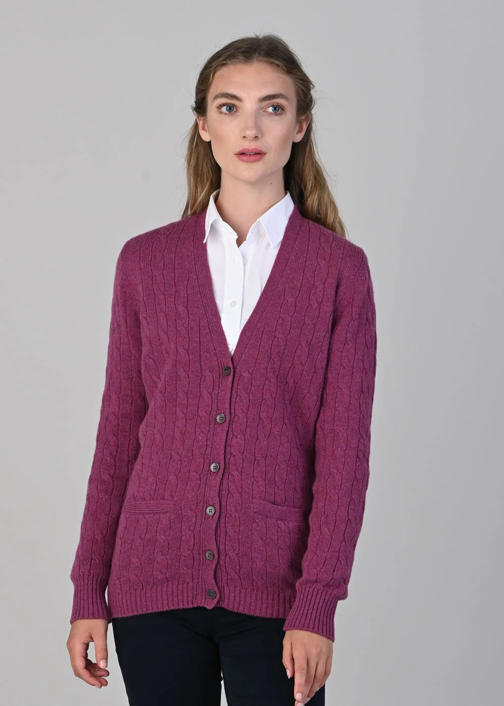 Sophia Cashmere Vee Cardigan - Image 7