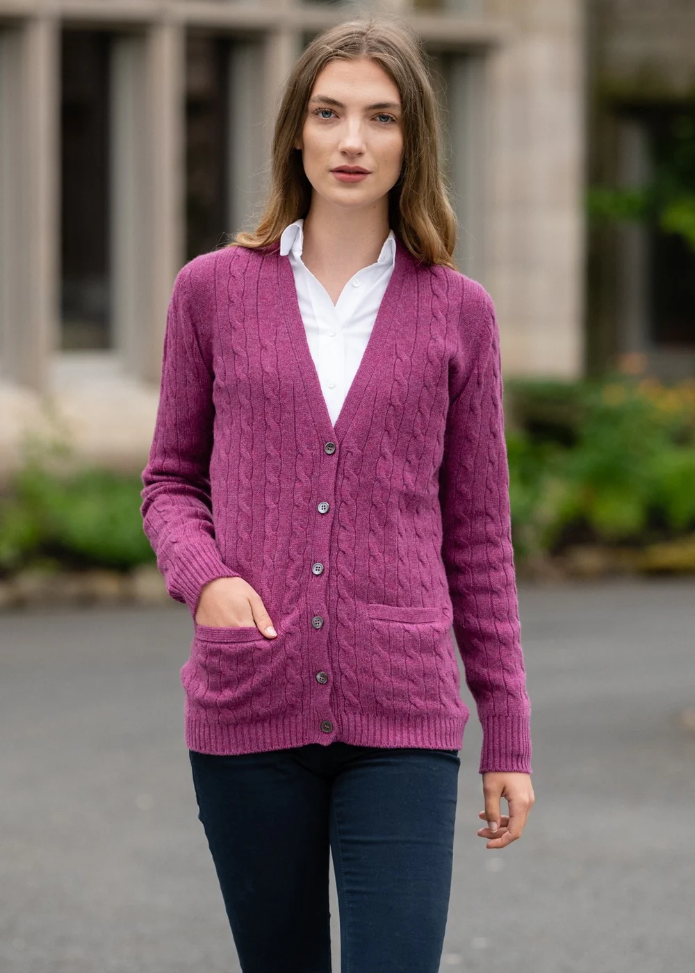Sophia Cashmere Vee Cardigan - Image 4