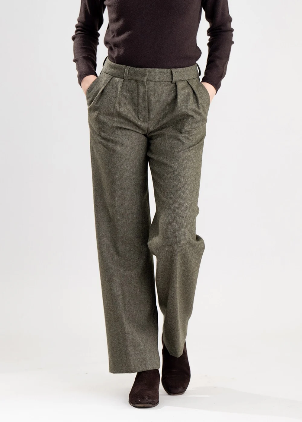 Twill Wide Leg Trousers